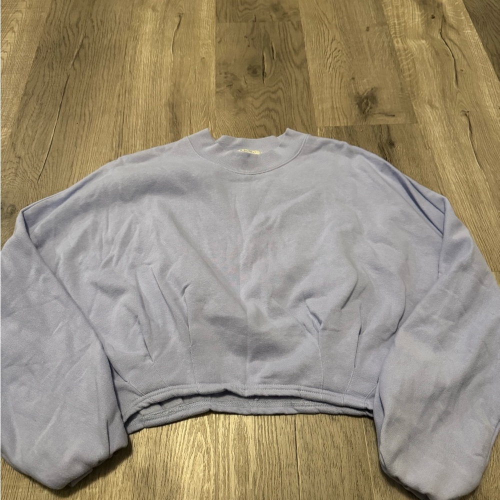 Light Purple Cropped Mockneck Sweatshirt